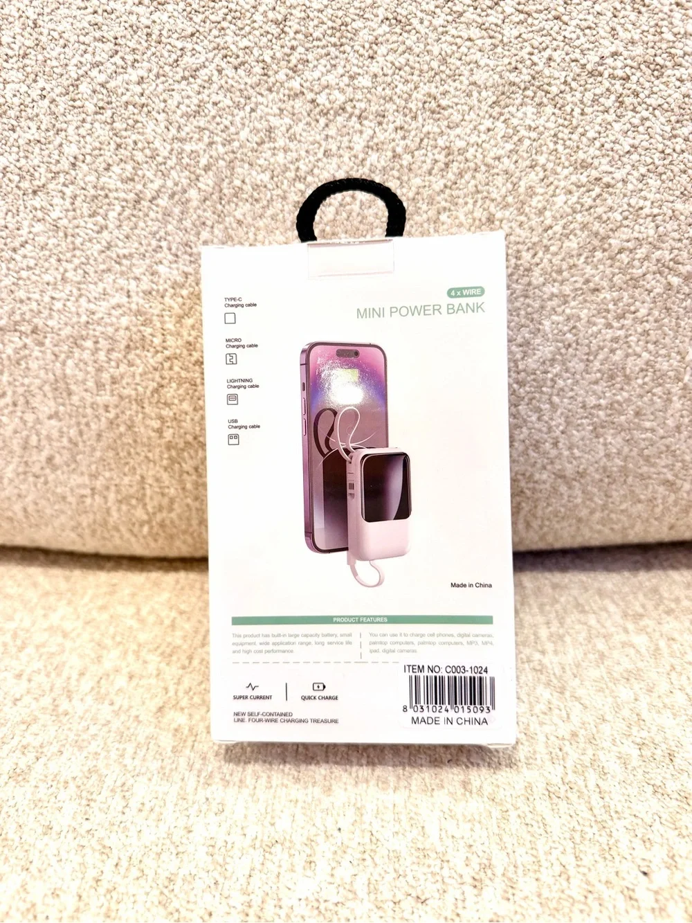 Mini Power Bank 22000mAh Portable Charger - White